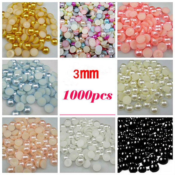 Imitation Pearls Half Round Flatback Resin